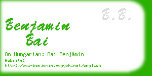 benjamin bai business card